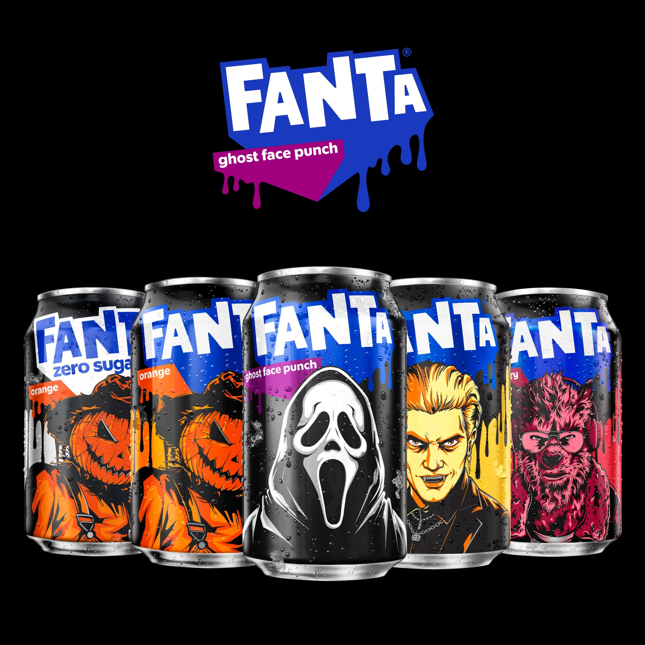 Fanta Ghost Face Punch Soda Pop Fridge Pack Cans, 12 fl oz, 12 Pack