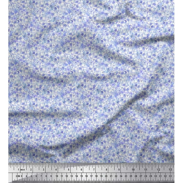 Soimoi Poly Georgette Fabric Flower Watercolor Print Fabric by The Yard 52 Inch Wide