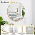 thumbnail image 3 of 30" Round/Rectangle Bathroom Mirror – Tempered Glass Vanity Mirror, Anti-Rust Aluminum Frame, Shatter-Resistant(Gold Frame), 3 of 8