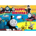 thumbnail image 1 of Telón de fondo con temática de tren de Thomas para niño, cartel de vinilo con temática de cumpleaños, tren de juguete y amigo, accesorios de fotografía para Baby Shower（W-5527 150X90cm, 1 of 5