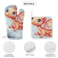 thumbnail image 4 of Cute Dragon Baby Oven Mitts And Pot Holders Sets of 4 Oven Gloves Set Potholders for Kitchen Cooking Baking Grilling Anti Scald Hot Pads And Heat Resistant, 4 of 6