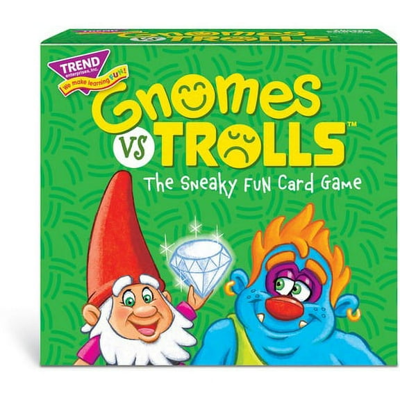 Trend Gnomes vs Trolls Three Corner Card Game - Matching - 2 to 4 Players - 1 Each | Bundle of 2 Each