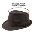 thumbnail image 4 of HNMKIU Classic Fedora Hat for Men and Women Style Wide Brim Dress Hat for Outdoor Events and Daily Fashion Womens Hats 02_Coffee,One Size, 4 of 4