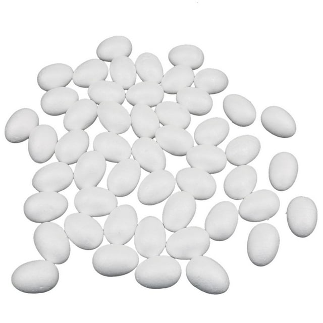 150/paquete de huevos de espuma blanca de 5 cm que modelan de poliestireno para adornos artesanales de Pascua