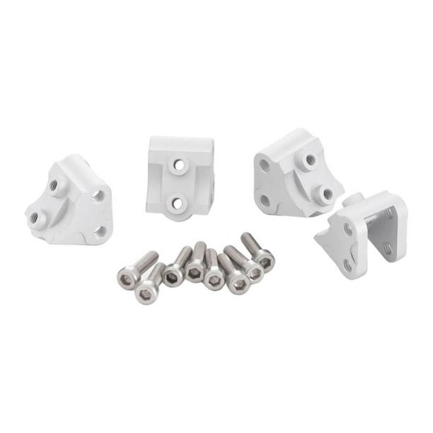 Kit de 4 barras de acoplamiento de eje RC de aleación de aluminio con códigos de montaje, compatible con SCX10 II 1:10 Plata