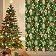 thumbnail image 5 of Christmas Shower Curtain Gingerbread Man Snowflake Holiday Bathroom Decor, Green Christmas Bathtub Curtain with Candy Cane Glove, Fun Cute Winter Bathroom Accessories 70X70IN, 5 of 6