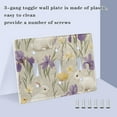 thumbnail image 3 of Yayeee Toggle Light Switch Wall Plate 2-Gang 4.56"x4.48" Decorative Outlet Cover, Purple Floral Rabbit, 3 of 7