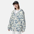 thumbnail image 3 of Fotbe Vintage Blue Floral Chaqueta con Protección Solar UPF 50+ para Hombre y Mujer, Camisa con Capucha y Bolsillos-Medium, 3 of 7