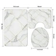 thumbnail image 3 of White Gold Geometric Marble Bathroom Rugs Sets 3 Piece,Toilet Cover Set,Absorbent Non Slip Bathroom Mats Sets with U-Shaped Contour Rug Toilet Rug Set, 3 of 5