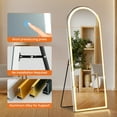 thumbnail image 3 of Full Length Mirror with LED Lights, 71"x26" Floor Mirror 3 Color Lighting, Lighted Floor Standing Mirror with Stand for Bedroom, Dressing Room, Ellipse, 3 of 7
