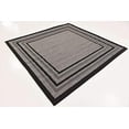thumbnail image 3 of Unique Loom Outdoor Collection Transitional Indoor & Outdoor Casual Solid Tonal Border Area Rug, 6' Square, Gray/Black, 3 of 6
