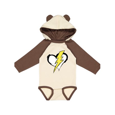 

Inktastic Lightning bolt heart Gift Baby Boy or Baby Girl Long Sleeve Bodysuit