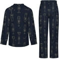 thumbnail image 5 of Top-kevin Pajama Sets for Womens Gingerbread Candy Canes Hearts Loose Button Down Long Sleeve Shirts And Pants Set, 5 of 12