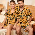 thumbnail image 5 of JULMCOMO Halloween Couples Matching Pajama Sets Pumpkin Ghost Print Button Down Holiday Party 2 Piece Sets Soft Comfy Shorts Pajamas Ginger-Men S, 5 of 6