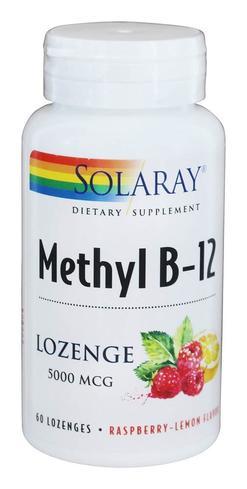 Solaray - Methyl B-12 Raspberry-Lemon 5000 mcg. - 60 Lozenges