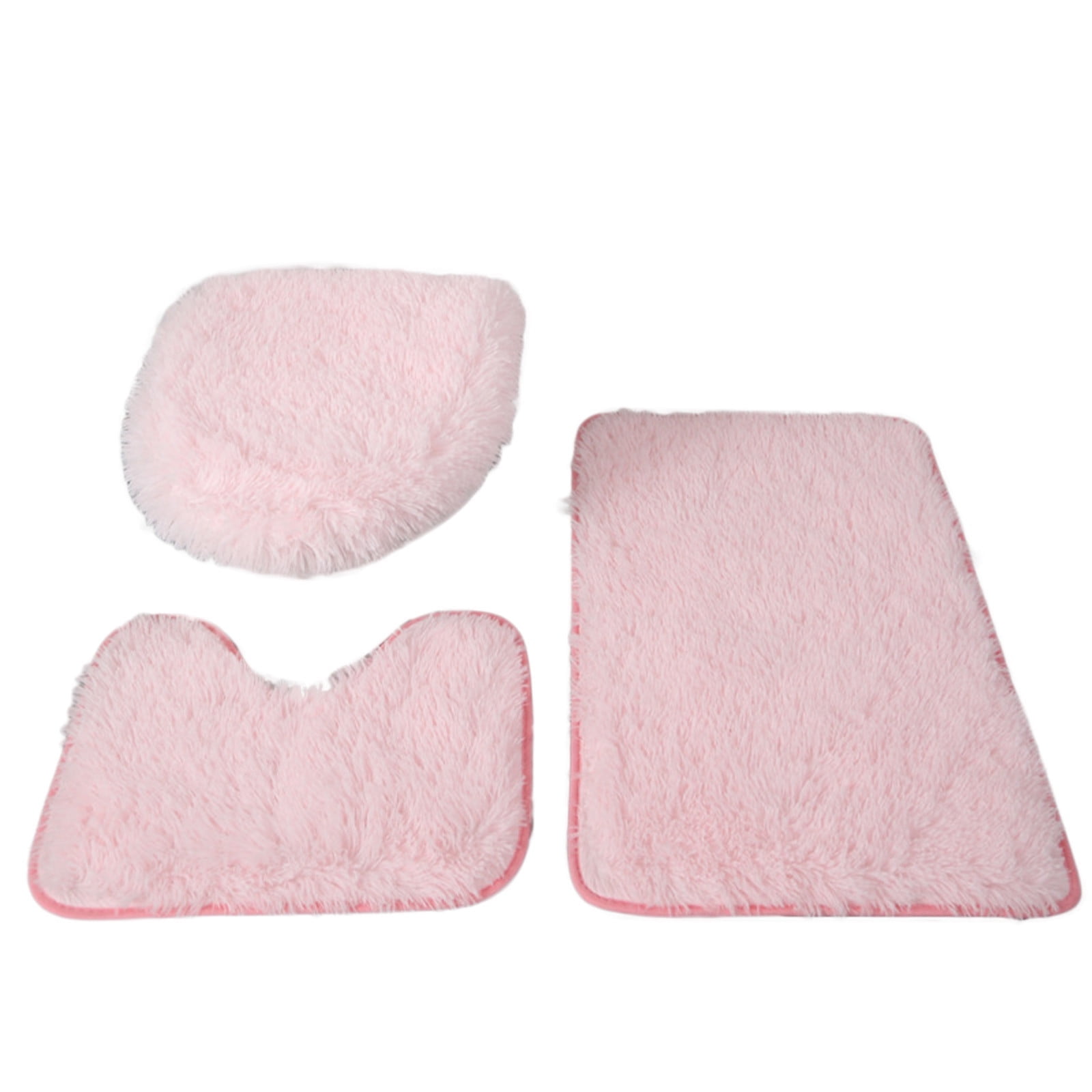 UttpKLBx Non Slip Chenille Toilet Mat Absorbent Washable Quick Dry Bathroom Rugs Bathroom Floor Mat Fluffy Bathroom Rugs, Home And Kitchen Products (Pink)