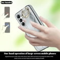 thumbnail image 2 of Finger Ring Wrist Band Phone Case Compatible with Samsung Galaxy S25 for Women Girls, Adjustable Wristband Kickstand [Stand Function] PU Leather Case Cover for Samsung Galaxy S25, Silver, 2 of 8