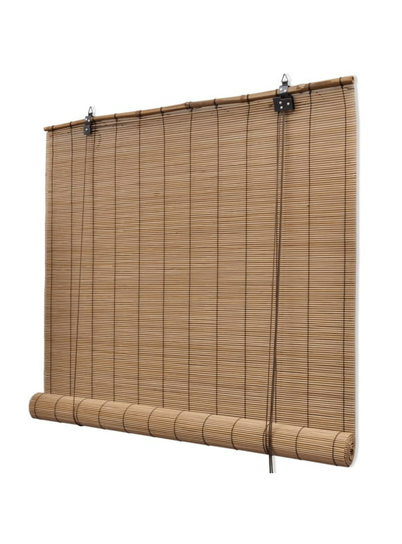 Carevas Brown Bamboo Roller Blinds 47.2" x 63"
