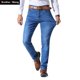 thumbnail image 4 of Pantalones vaqueros de marca de estilo clásico para hombre de Wang Brother, pantalones vaqueros ajustados elásticos informales de negocios, pantalones azules claros y negros para hombre, 4 of 5