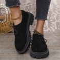 thumbnail image 4 of EKVAHL Women's Lace Up Casual Oxford Shoes, Breathable Faux Suede Walking Shoes, Comfort Orthopedic Platform Office Outdoor Shoes Black, 4 of 5
