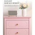 thumbnail image 2 of LAZZO 3-Drawer Nightstand, Storage Side End Table for Bedroom and Living Room, Pink, 2 of 6