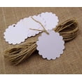 thumbnail image 6 of 100 Pcs Scalloped Blank Wedding Hang Tag Bonbonniere Favor Lolly Bag Gift Tags with Jute Twines - Colours Available, 6 of 6