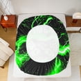 thumbnail image 5 of Castle Fairy Teens Boys Girls Black Green Gamepads 3Pcs Twin Sheet Sets,Video Game Twin Fitted Sheet,Abstract Lightning Breathable Flat Sheet,Microfiber Bedroom Decor, 5 of 7