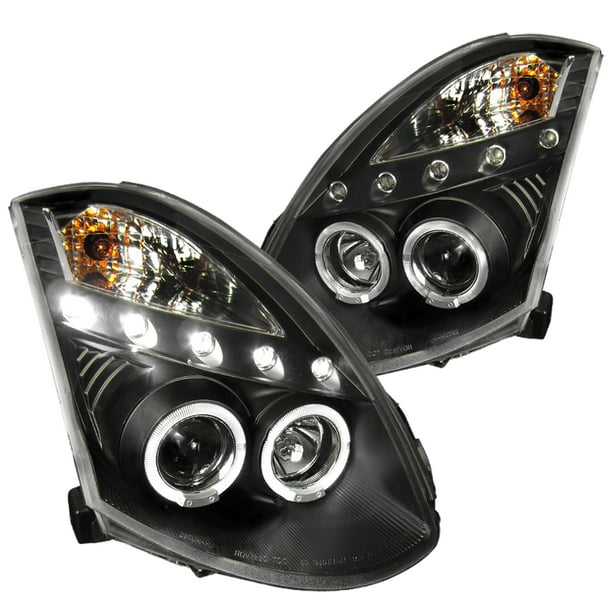 SpecD Tuning Dual Halo Led Black Projector Headlights for 20032007