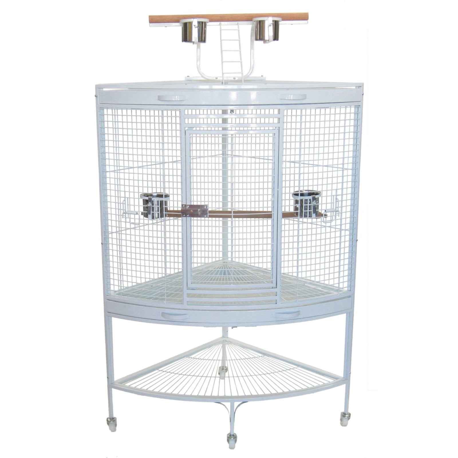 YML WI37C-WHT Corner Wrought Iron Cage