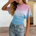 thumbnail image 2 of Girls Tshirts Summer Tops Short Sleeves Solid Color Tees Casual Crew Neck Basic Tees for Kids Sky Blue 7-8years, 2 of 6