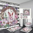 thumbnail image 4 of Liquidation de Marque! Rideau de Douche Joyeuses Pâques Ensemble de 4 Tapis de Toilette 70.8” Rideau de Douche pour Décoration Maison / Hôtel / Fête, 4 of 6
