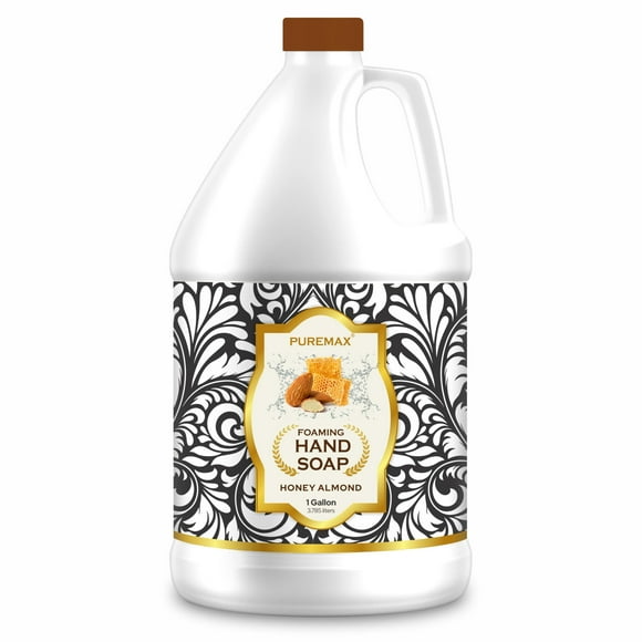 Recambios de jabón de manos en espuma Puremax | Miel De Almendra | Aceites Esenciales | Espuma Hidratante Suave | Fabricado en Estados Unidos | 128 onzas líquidas (1 galón) |