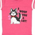 thumbnail image 4 of Inktastic I Woof You a Lot with Husky Dog Illustration Boys or Girls Baby Bodysuit, 4 of 5