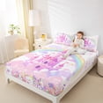 thumbnail image 4 of Castle Fairy Children Kawaii Castle 3Pcs Twin Sheet Sets,Cartoon Rainbow Twin Fitted Sheet,Dreamy Flowers Breathable Flat Sheet,Luxury Bedroom Decor, 4 of 7