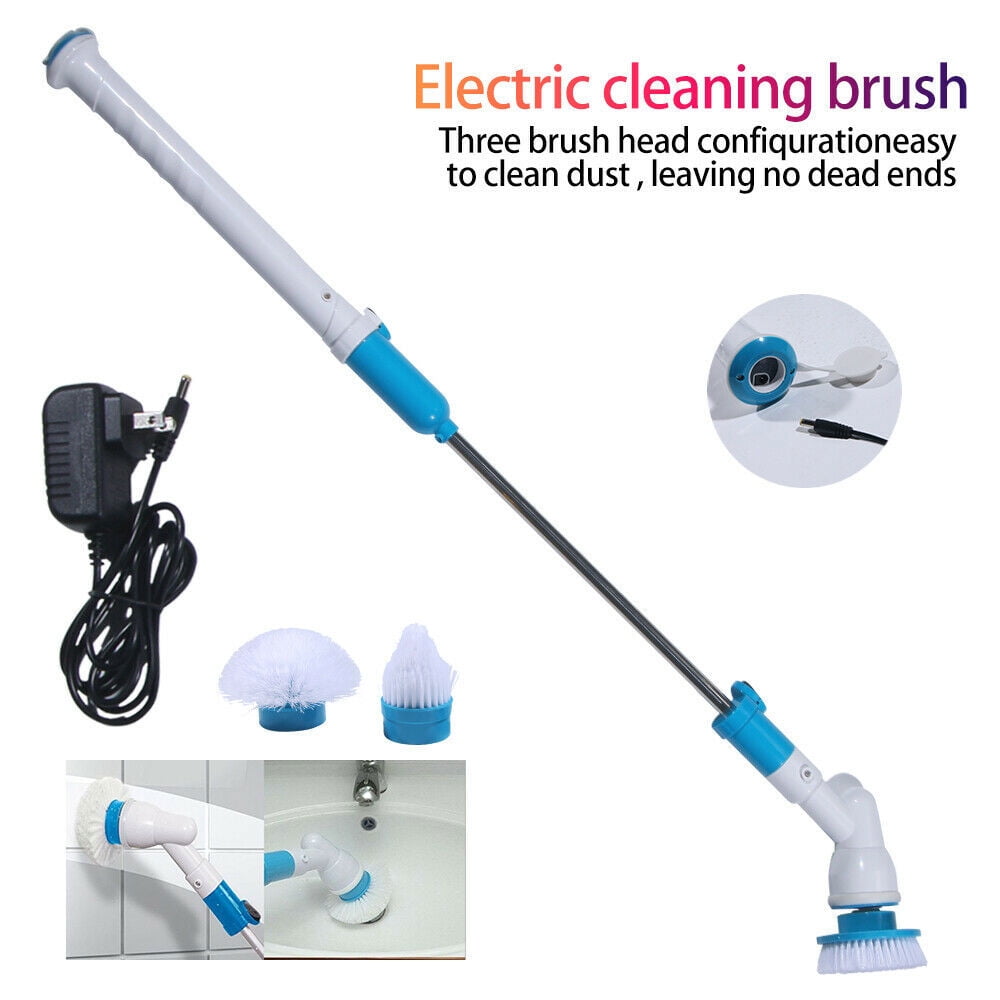 YKYI Electric Spin Scrubber Cordless | 8 Brush Heads, Adjustable Handle | 3 Speeds, 90 Min Runtime | For Bathroom, Kitchen