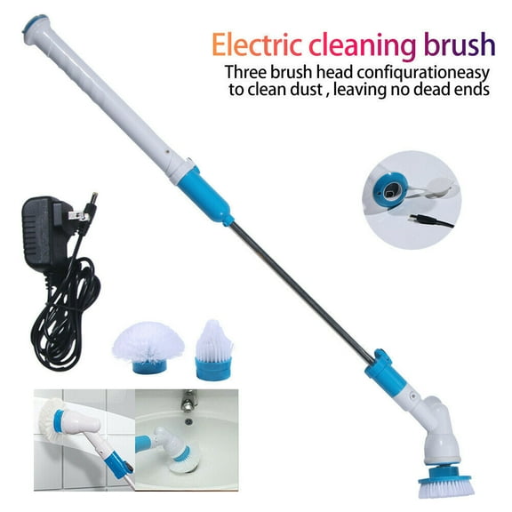 JahyShow Adjustable Hurricane Electric Bathroom Spin Scrubber W/3 Replaceable Brush Heads