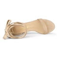thumbnail image 4 of Sandalias Punta Abierta Tacón De Bloque Cordón Arriba Para Mujer Beige 39, 4 of 7