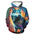 thumbnail image 3 of Sudadera con capucha con estampado de animales de moda para hombre, con estampado 3D de águila, gato y perro, de manga larga, informal, holgada, para mujer, 3 of 5