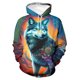 thumbnail image 3 of Sudadera con capucha con estampado de animales de moda para hombre, con estampado 3D de águila, gato y perro, de manga larga, informal, holgada, para mujer, 3 of 5