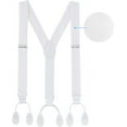 thumbnail image 2 of Hold'Em 100% Silk Suspenders for Men Y - Dress Suspender - White Twill Design, 2 of 7