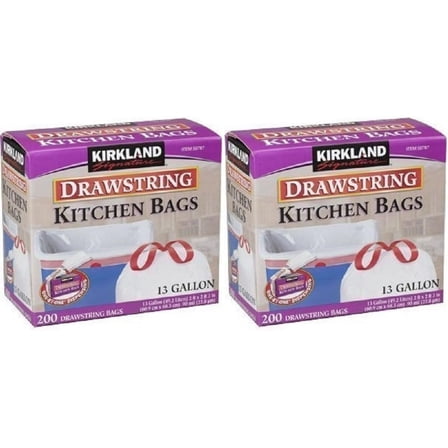 DYJP Drawstring Bvszxv Kitchen Trash Bags - 13 Gallon, 2Pack (200 Count)