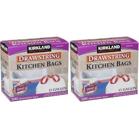 DYJP Drawstring Bvszxv Kitchen Trash Bags - 13 Gallon, 2Pack (200 Count)