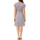 thumbnail image 3 of Vestido Floral de Mujer Inspire Chic con Escote en V, Mangas de Volante, Midi de Verano, Envoltura, Beige-Púrpura Floral Talla L, 3 of 7