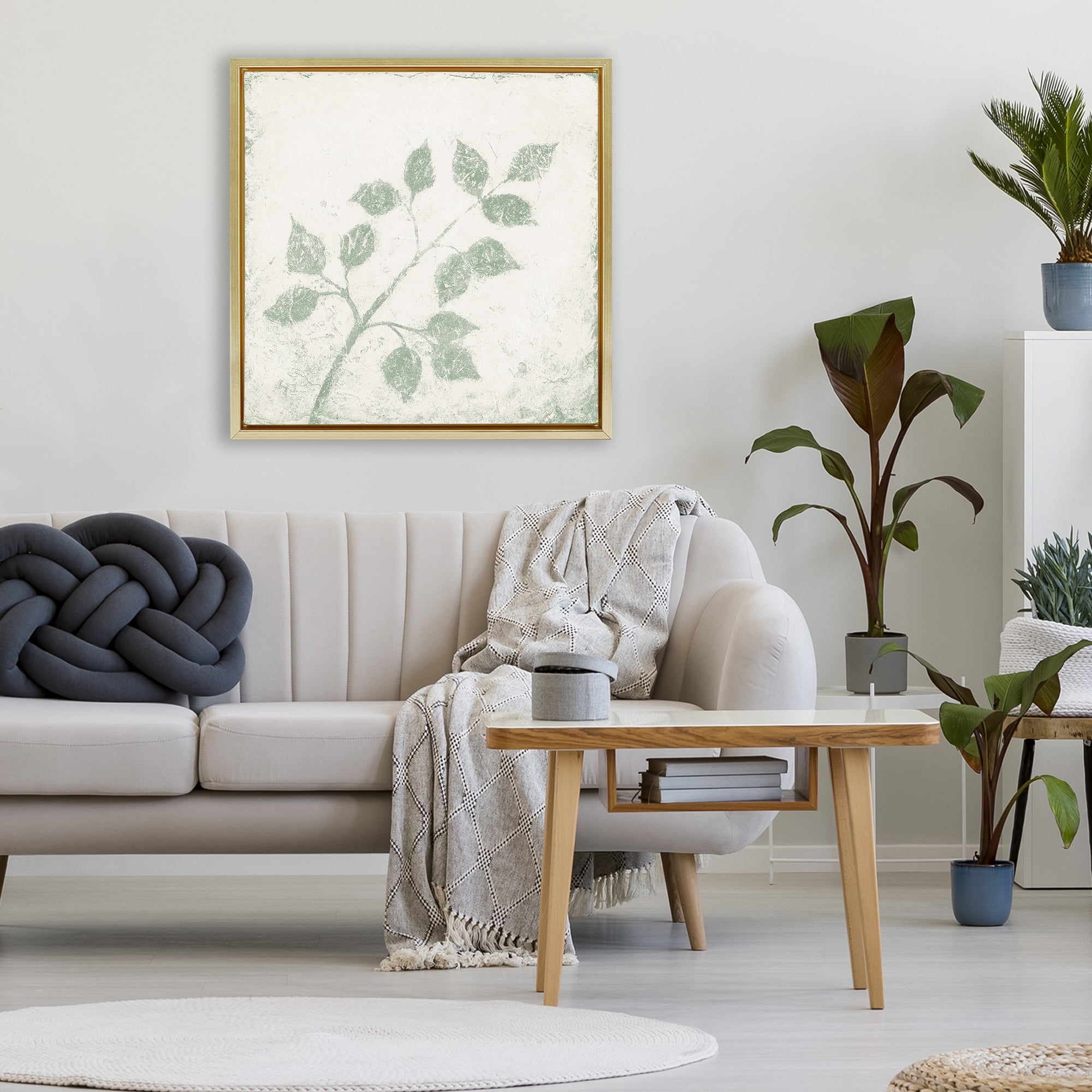 Stupell Industries November Leaves Tree Branches Gold Framed Floater Canvas Wall Art, design by Michael Marcon