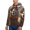 thumbnail image 3 of Honeii Fluffy Alpaca Mountain Meadow Pattern Mens Hoodies Men's Loose Sleeve Sweatshirt,Pullover Hooded Sweatshirt for Men,Essentials Hoodie-Small, 3 of 7