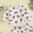thumbnail image 5 of Gubotare Toddler Baby Boy Girl Football Outfit Rugby Sweatshirt Top Jogger Pants Set 2 Pcs Infant Fall Winter Clothes (Grey, 12-18 Months), 5 of 5