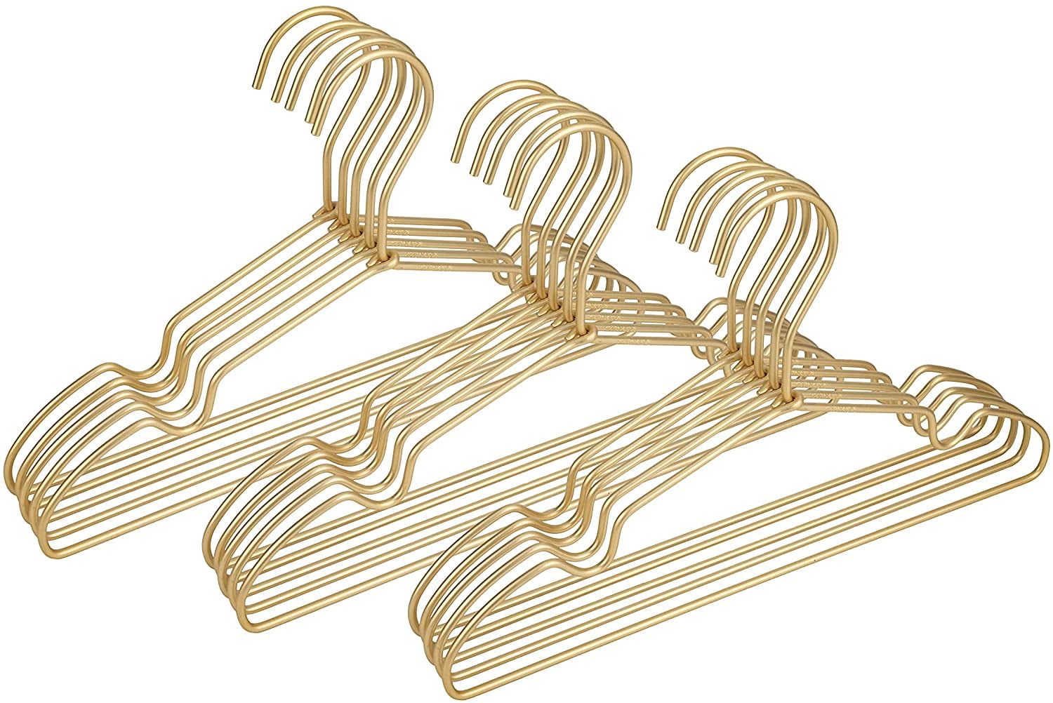 12.6” Matte Gold Metal Kids Baby Hangers, 60Pack, Non Slip Suit for Coated Wire Children Clothes Hangers Closet Storage, Retail Display,Space Saving for Toddler Coats Infant Hangers