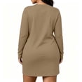 thumbnail image 5 of Nowekniz Womens Plus Size Long Sleeve Round Neck Tshirt Dress,Spring Summer Fall Versatile Daily Shirts, 5 of 6
