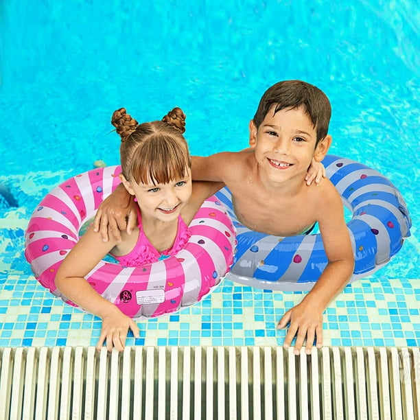 Inflatable Pool Tube Raft 1Pack Funny Inflatable Pool Float Toys Swim Tubes for Swimming Pool Party Decorations Pink 80CM