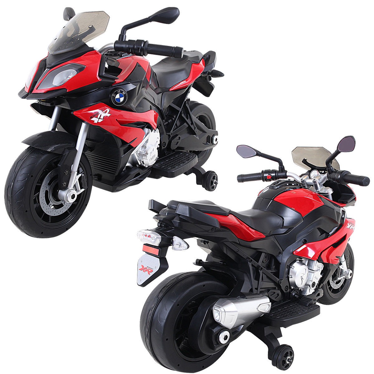 Kids Ride On Motorcycle Licensed BMW 12V Battery Powered Toy w/Training